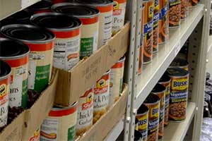 Food Pantry with full shelves