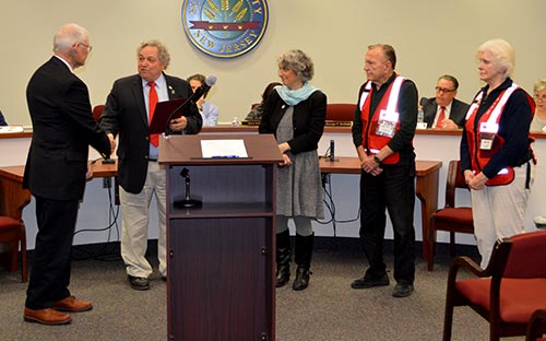Freeholder Carl Lazzaro and Red Cross Volunteers