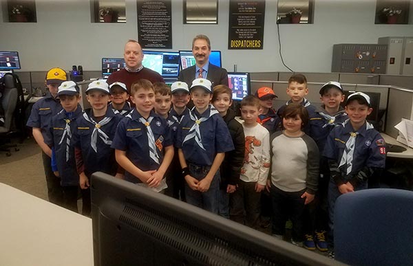 Sheriff Michael F. Strada, Mark Rozek and Cub Scouts