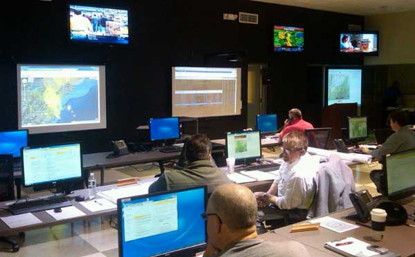 Image of Sussex County Emergency Operating Center during Hurricane Sandy