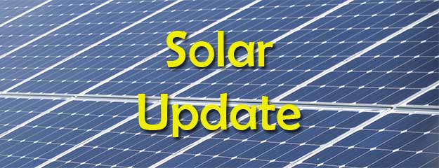 Image of solar panels with the text Solar Update