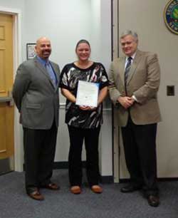 L to R: Nick Loizzi, Chantel Seger and Freeholder George Graham