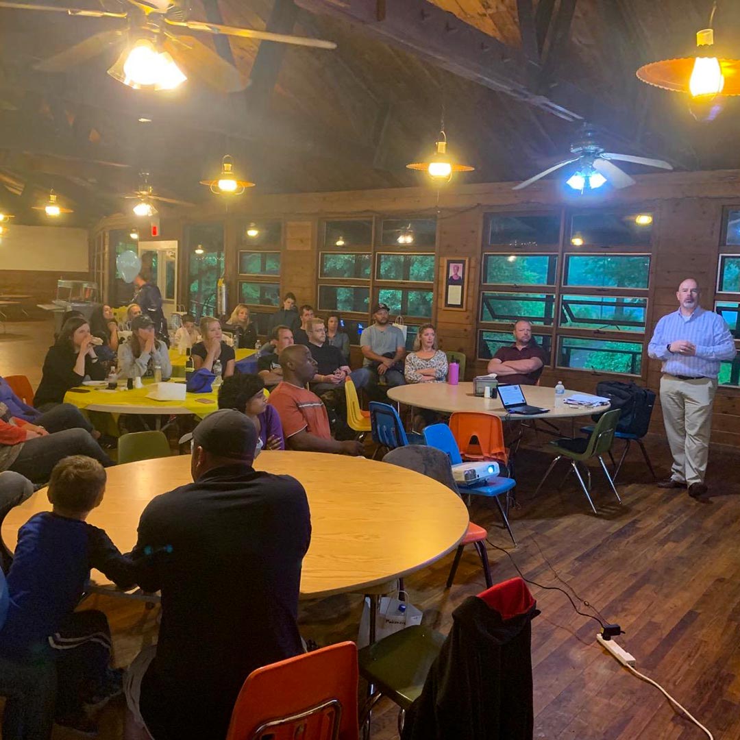 Nick Loizzi presents to parents