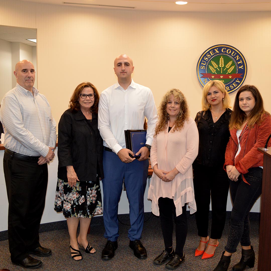 Freeholder Sylvia Petillo, Christine Florio, George Chanturia and family