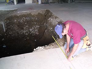 Preparing base for elevator installation