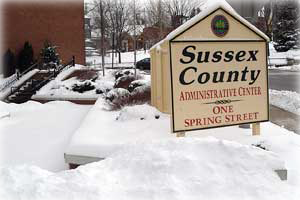 Image of snow covered County Administration Building