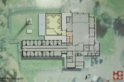 Floor plan of communications center