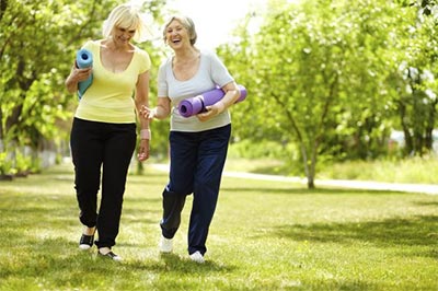 Senior women taking a walk