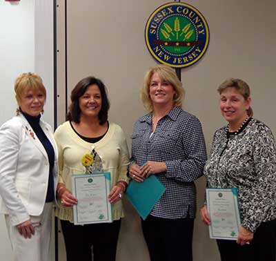 Freeholder Gail Phoebus, Rita Oroho, Lisa Parrott, Joan Krueger