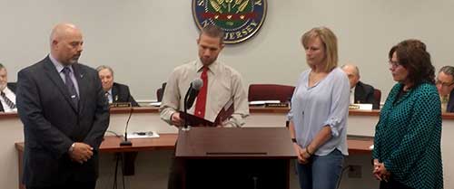 Municipal Alliance Coordinator Nick Loizzi, Freeholder Jonathan M. Rose, Renee Riley, Hopatcong Mayor Sylvia Petillo