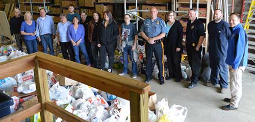 Delivering collected foot donations 