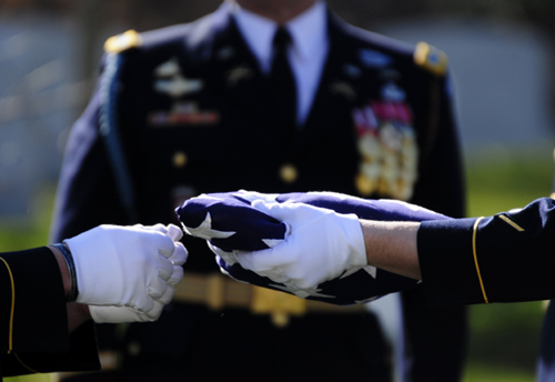 Photo of folded U.S. flag courtesy of Arlington National Cemetery