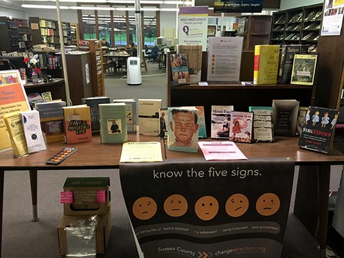 Change direction banner at Sussex County Library