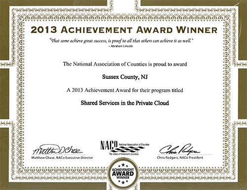 NACO Award Certificate