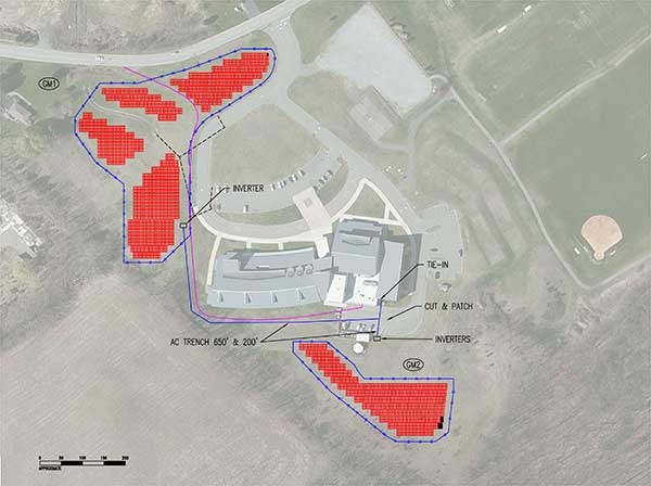 Drawing of proposed solar array at Hardyston Middle School