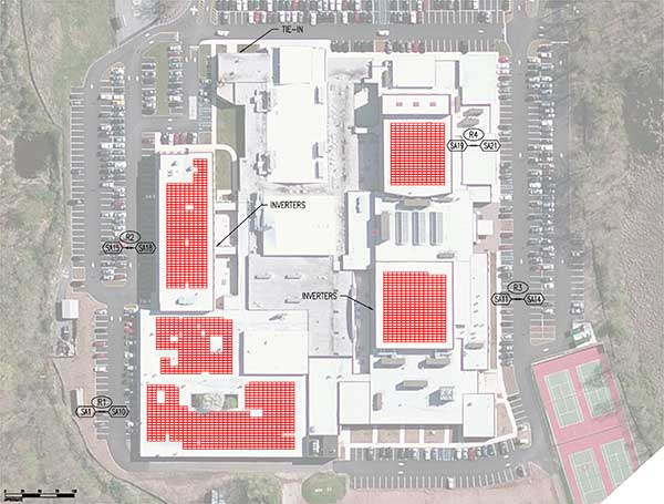 Drawing of proposed solar array at Sparta High School