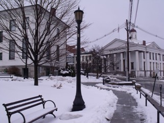 Snow covered county park