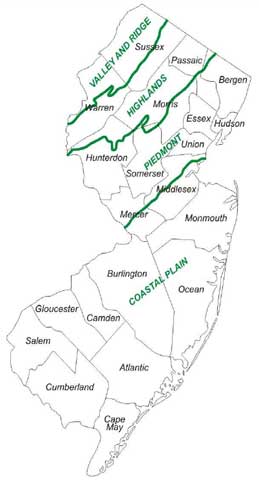 Map showing uranium in New Jersey